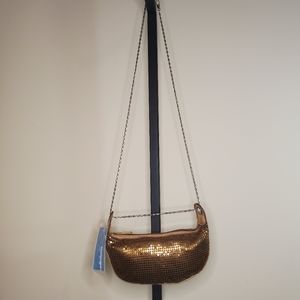 Flashmode Brown Tan Mesh Shoulder Bag Metallic Bag
